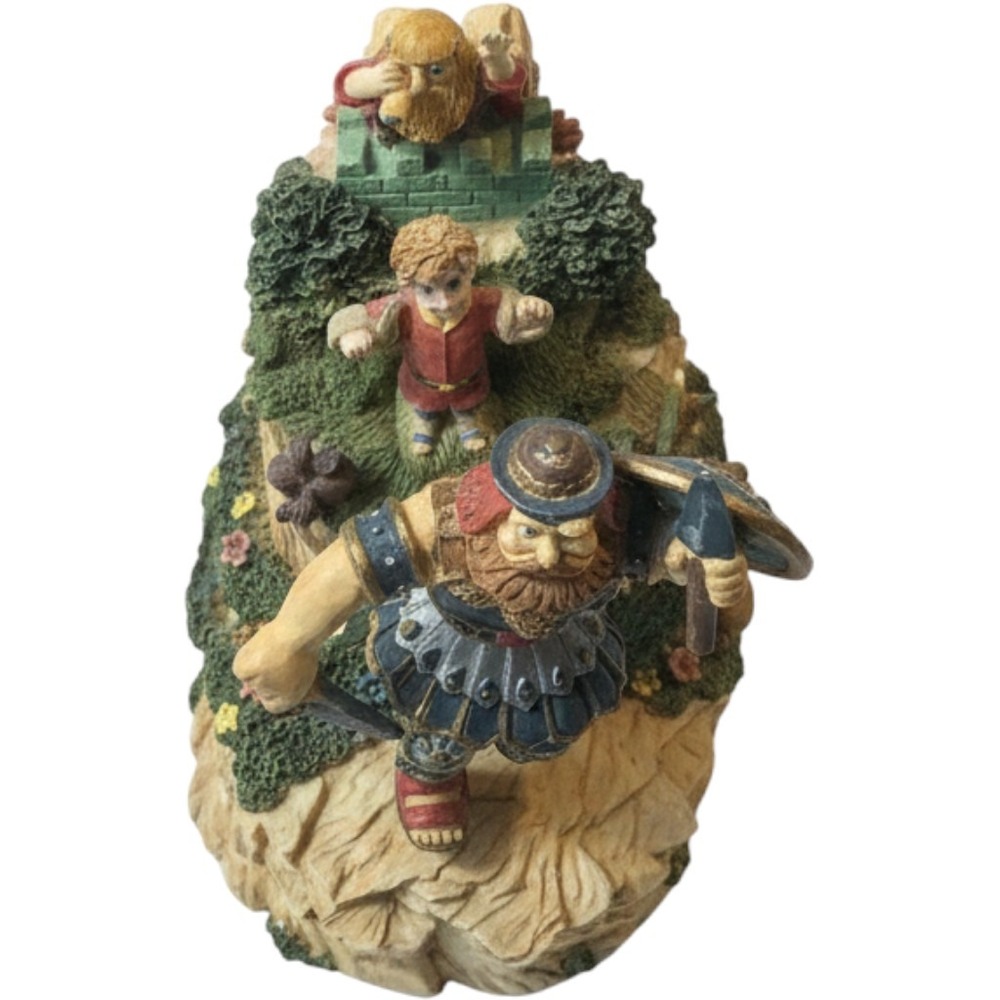 Musical Warrior Figurine Jesus Loves Me Tune Resin Religious Sculpture Decor